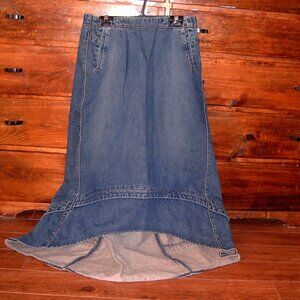 Vintage Gap High Low Maxi Bustle Skirt Jean Jacket and Vest Lot 6-8